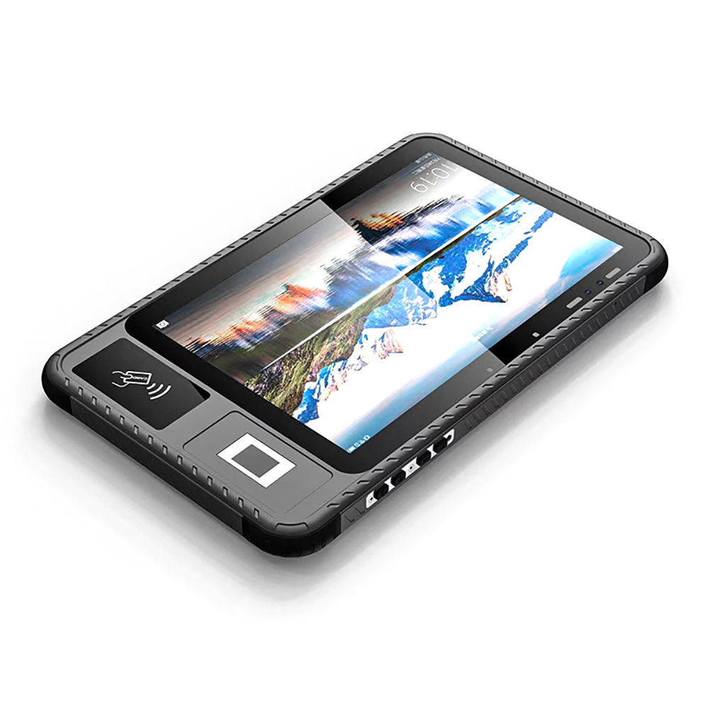 Cheapest Factory 10" Time and Attendance Machine Android13 Rugged Tablet with Biometric FBI Fingerprint NFC 2D Barcode Scanner