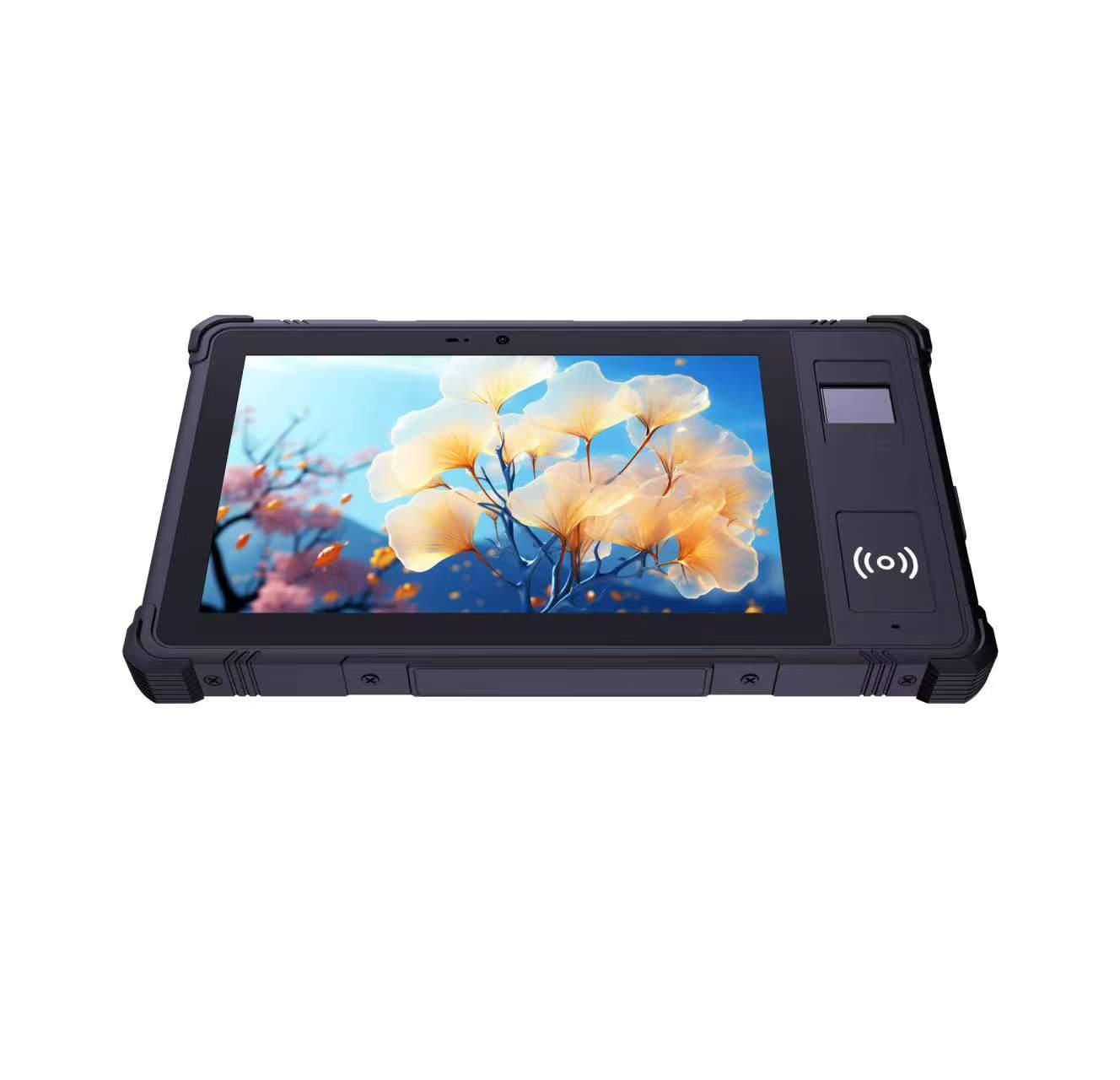 Cheapest Factory 8 Inch Rugged Tablets with Android 14 8+128GB GMS RJ45 LAN Front NFC FBI Fingerprint 2D Barcode Scanner UHF Industrial Tablet PC