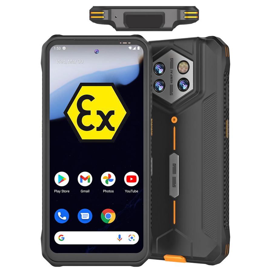 Cheapest Factory 6 Inch Android 14 GMS 8+128GB NFC 2D Barcode Scanner Explosion-Proof ATEX PDA Phone Handheld Mobile Computer