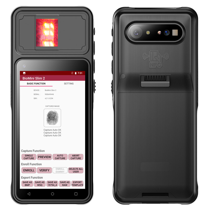 5" PDA Fingerprint Biometric Tablet Pc Android 2D Barcode Handheld NFC FAP10 Bio-Semiconductor/FAP20/FAP30 Optical Fingerprint