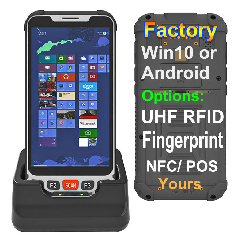 5.5 Inch PDA Windows 10 Rugged Phone Industrial PDAS Barcode Scanner Handheld Mobile Rugged PDA Handheld Terminal 2D Barcode