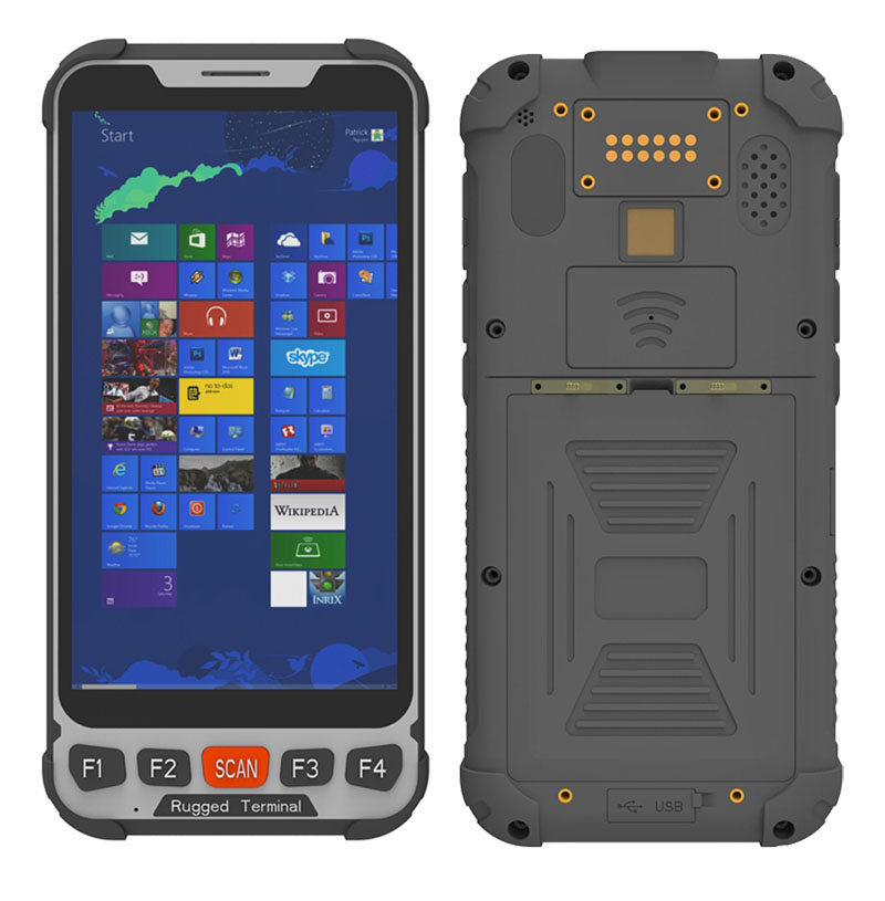 5.5 inch Rugged PDA Intel Cherry-Trail Z8350 Handheld Terminal Industrial Rugged PDA with NFC 2D Scanner RFID
