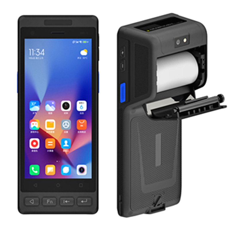 HiDON Android 14 Handheld Barcode Scanner PDA Built in Thermal Printer PDA POS Android Printer With Nfc for Inventory Management