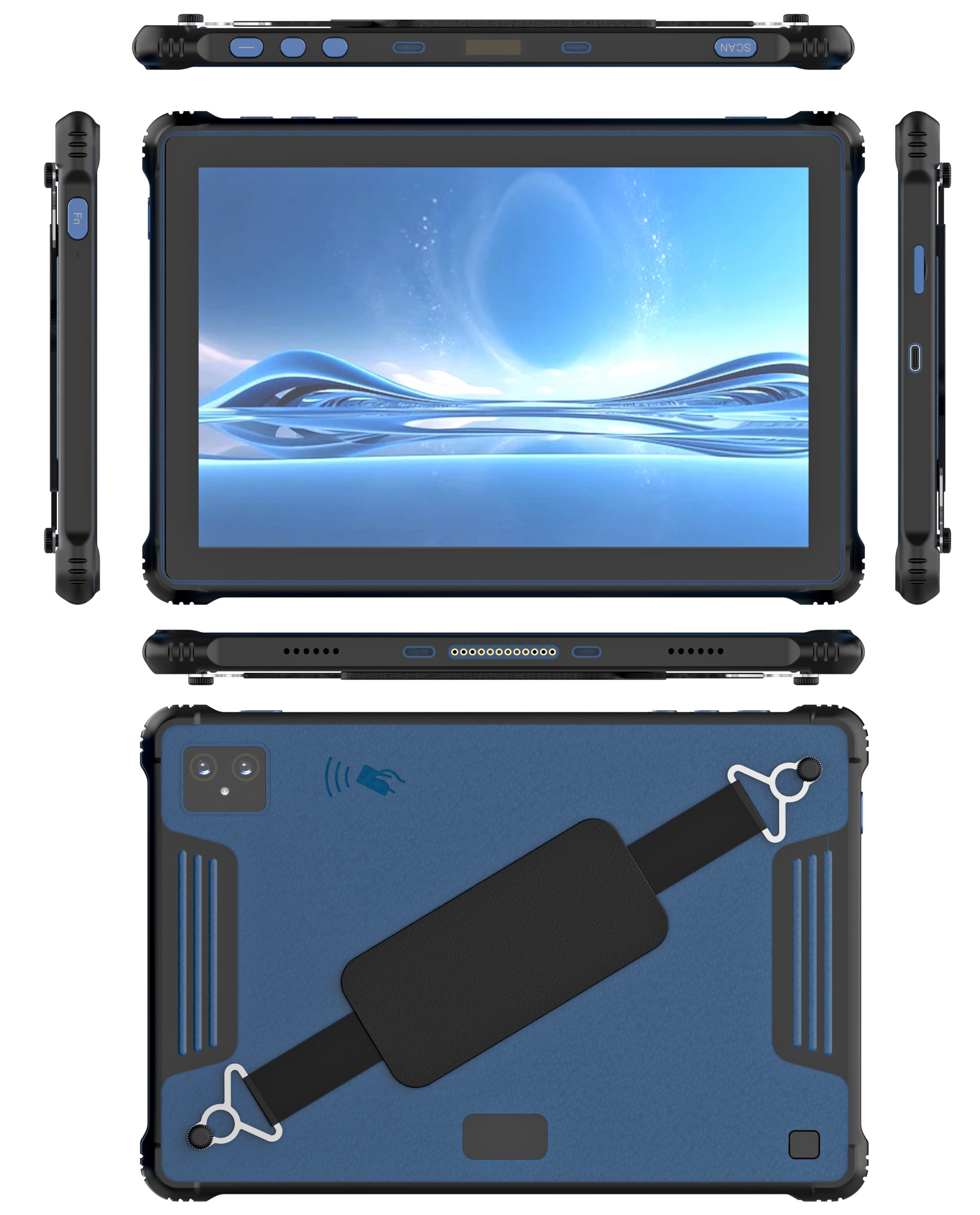 HiDON Factory 10 Inch Qualcomm QCM4490 Android 13 Rugged Tablet PC With NFC 2D Barcode Scanner 8+128GB Industrial Tablet PC