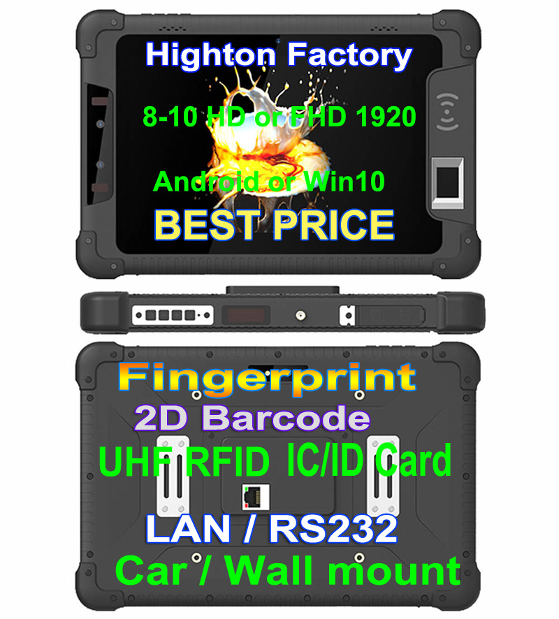 Cheapest Factory 8" Waterproof Tablet PC NFC 2D Barcode RFID Android Rugged Tablet 4G LTE Rugged Tablet Vehicle Rugged Tablet