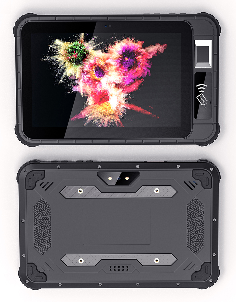 OEM Factory 8 Inch Android Rugged Tablets With NFC FBI Fingerprint UHF RFID Rugged Tablet PC With 2D Barcode Scanner for Outdoor