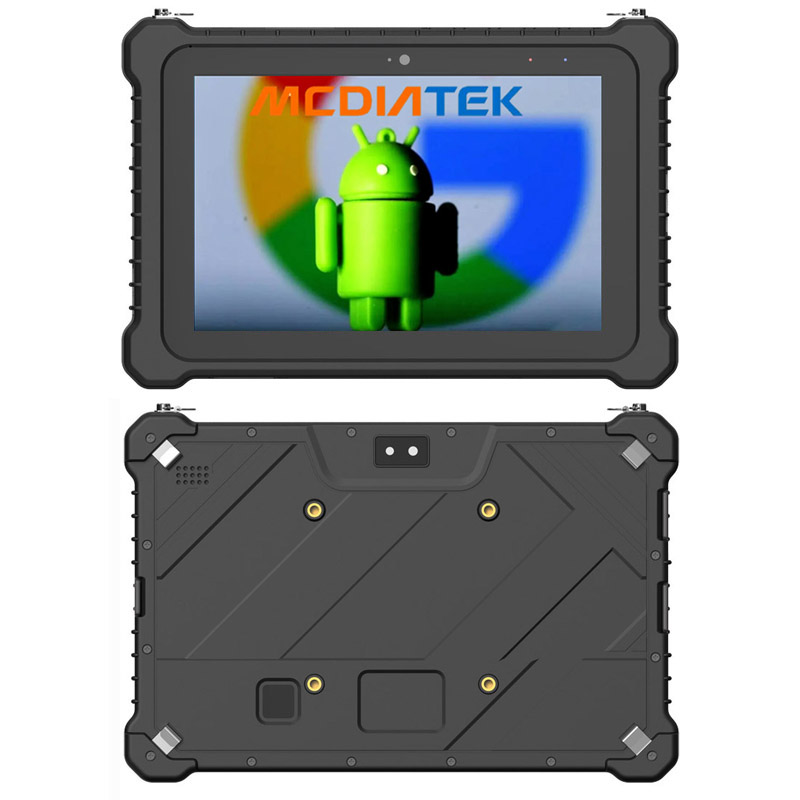 Cheapest Factory 8 Inch Rugged Tablet NFC MTK8788 Vesa 2D Barcode Scanner UHF RFID Vehicle Holder RJ45 RS232 HDM-I Port