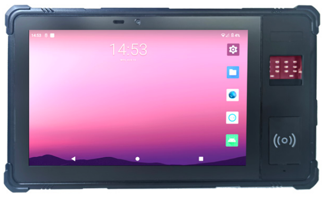 HiDON Factory 8 Inch Rugged Tablet PC with Android 14 8+128GB GMS RJ45 LAN Front NFC FBI Fingerprint 2D Barcode Scanner UHF Industrial Tablet PC