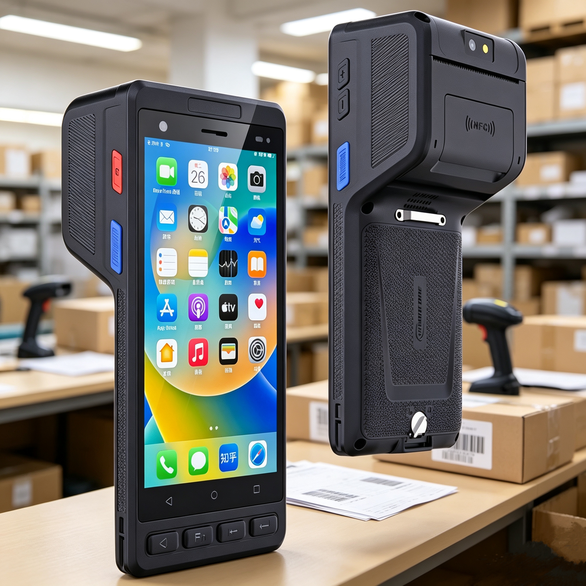 HiDON Cheapest POS Handheld Terminal 2D Barcode Scanner Built in POS Thermal Printer PDA POS Printer NFC/UHF RFID RFID Reader